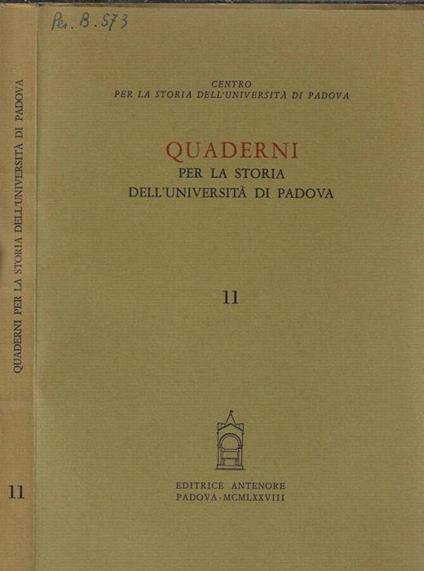 Quaderni per la storia dell'Università di Padova 11 (1978) - Lucia Rossetti - copertina