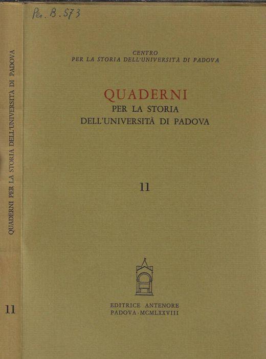 Quaderni per la storia dell'Università di Padova 11 (1978) - Lucia Rossetti - copertina