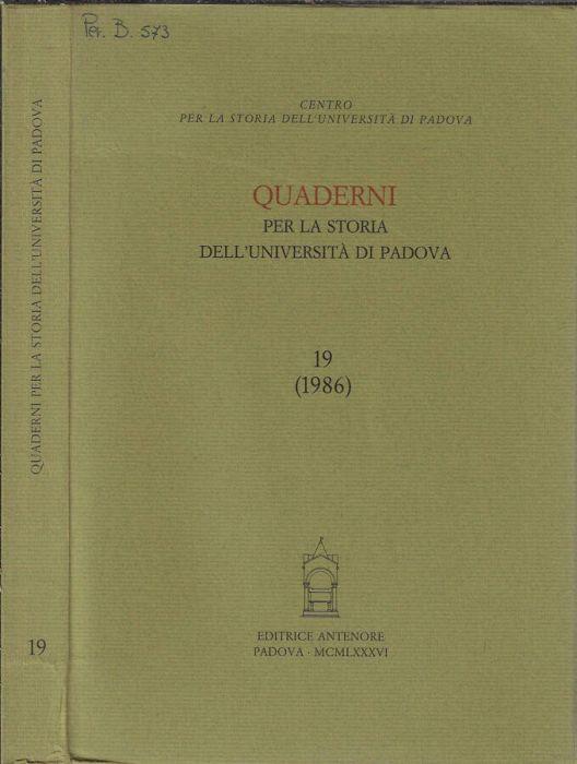 Quaderni per la storia dell'Università di Padova 19 (1986) - Lucia Rossetti - copertina