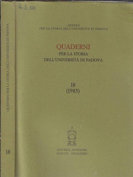 Quaderni per la storia dell'Università di Padova 18 (1985) - Lucia Rossetti - copertina