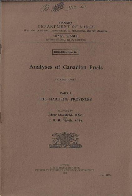 Analyses of Canadian Fuels part I - copertina