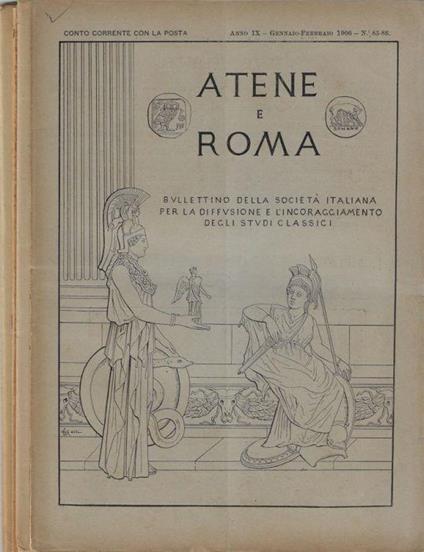 Atene e Roma anno 1906 N. 85-86 88-89 90-91 92-93 94-95 96 - copertina