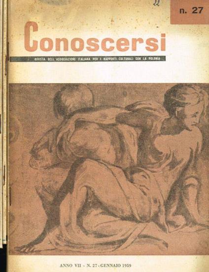 Conoscersi. Rivista dell'associazione italiana per i rapporti culturali con la Polonia. Anno VII, 1959, n.27, 28, 29 - copertina