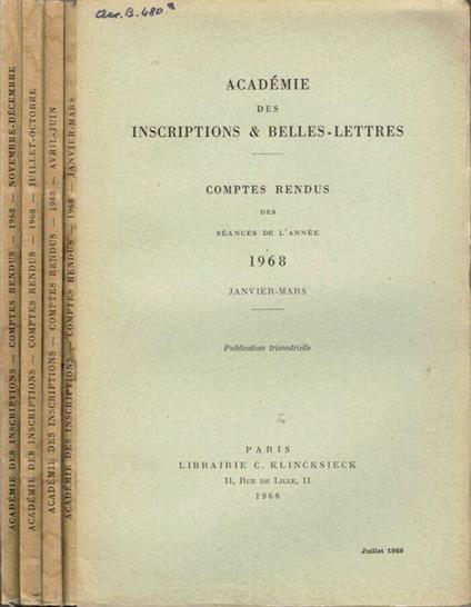 Académie des Inscriptions & Belles-Lettres - copertina