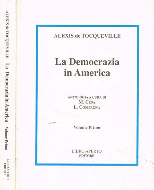 La Democrazia in America vol.I - Alexis de Tocqueville - copertina