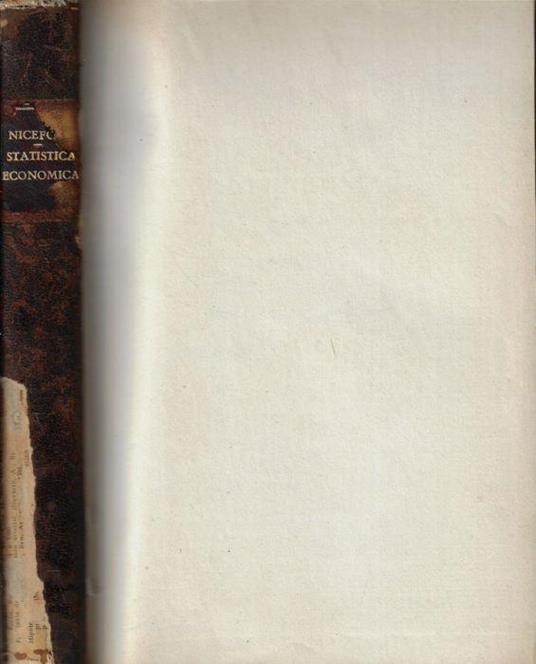 Introduzione allo studio della statistica economica - Alfredo Niceforo - copertina