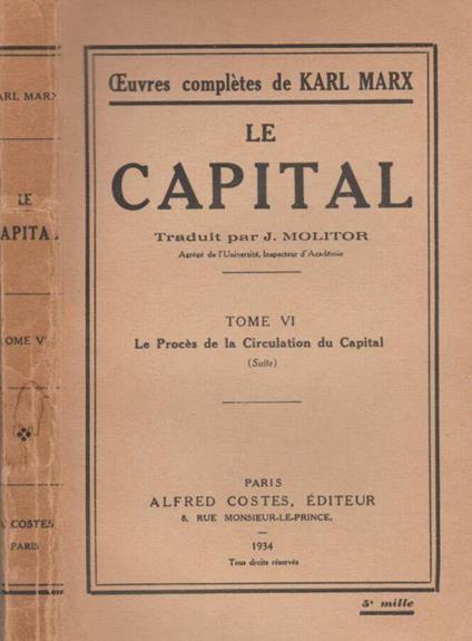 Le capital - Karl Marx - copertina