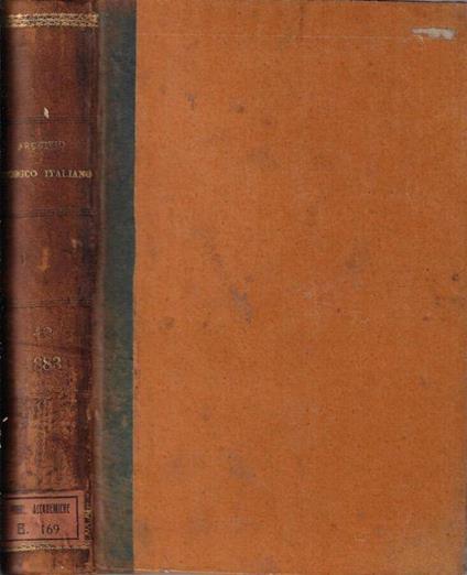 Archivio storico italiano IV serie tomo XII anno 1883 - copertina