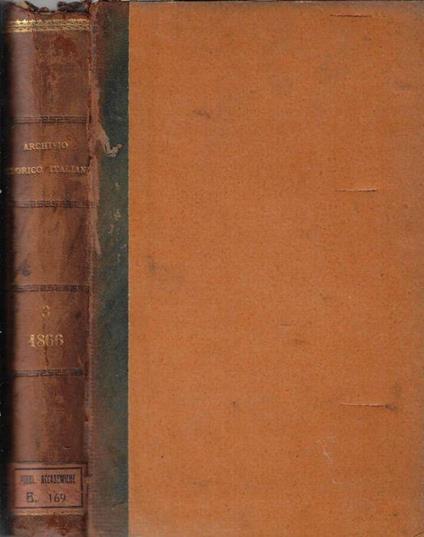 Archivio storico italiano serie III tomo III anno 1866 - copertina