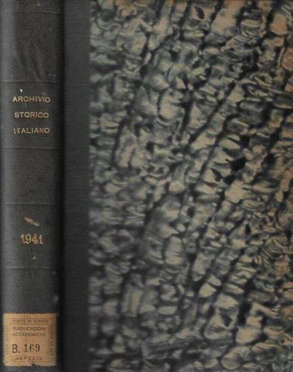 Archivio storico italiano anno XCIX 1941 - copertina
