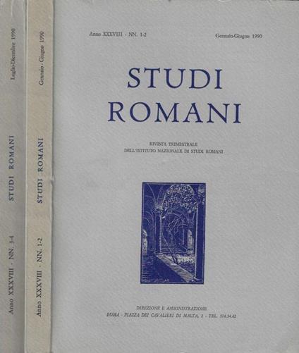 Studi romani Anno 1990 - copertina
