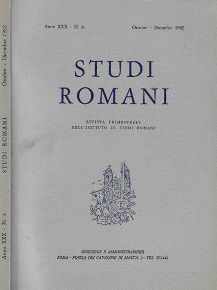 Studi romani n.4 Anno 1982 - copertina