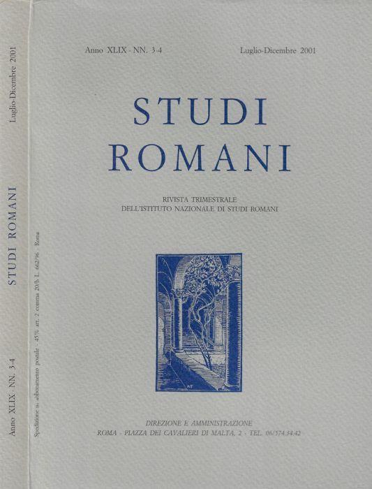 Studi romani nn. 3-4 Anno 2001 - copertina
