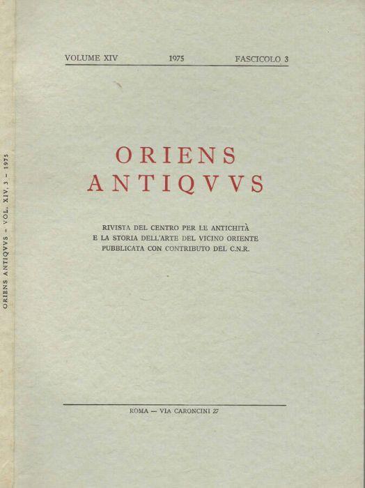 Oriens Antiquus Volume XIV 1975 fascicolo 3 - copertina