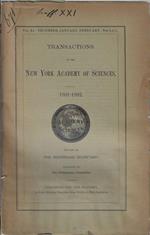 Transactions of the New York Academy of Sciences Vo. XI N. 3-4-5 1891-1892