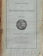 Transactions of the New York Academy of Sciences Vo. X N. 2-3, 4-5, 6, 7-8 1890-1891