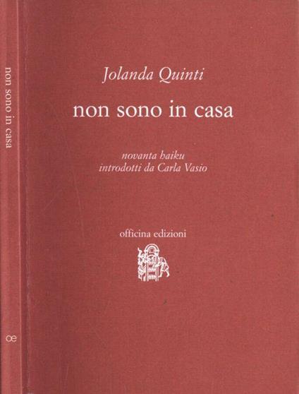 Non sono in casa - Jolanda Quinti - copertina