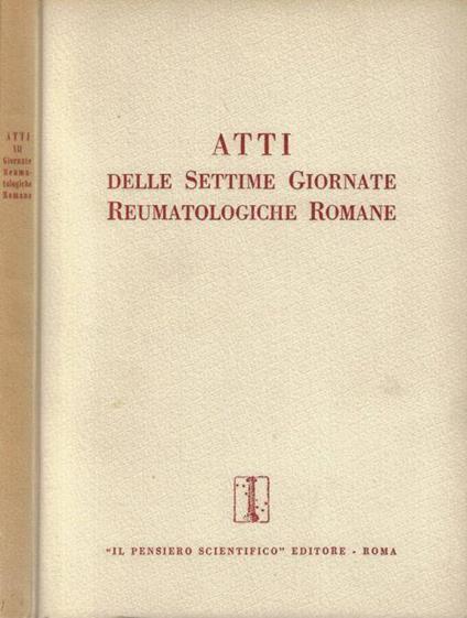 Atti delle Settime Giornate Reumatologiche Romane - C. Cervini - copertina