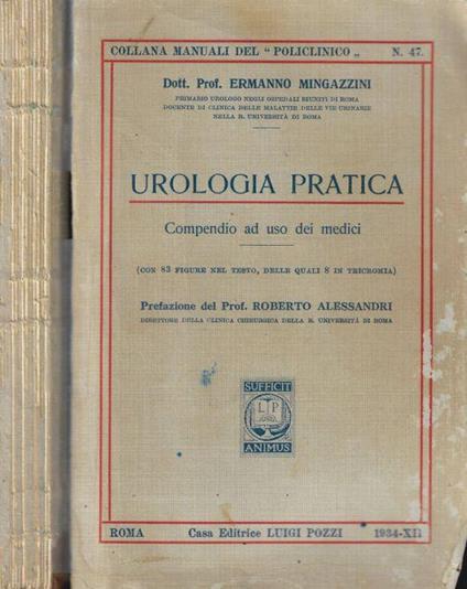 Urologia pratica - Ermanno Mingazzini - copertina