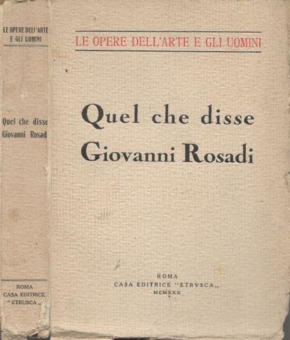 Quel che disse Giovanni Rosadi - copertina