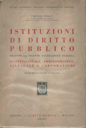 Istituzioni di diritto pubblico - Virgilio Feroci - copertina