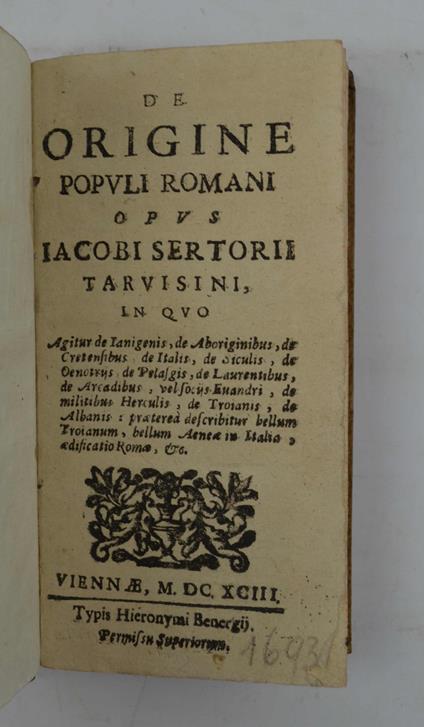 De Origine populi romani… - copertina