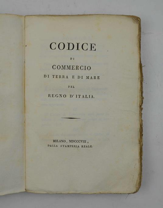 Codice di commercio di terra e di mare pel Regno d'Italia - copertina