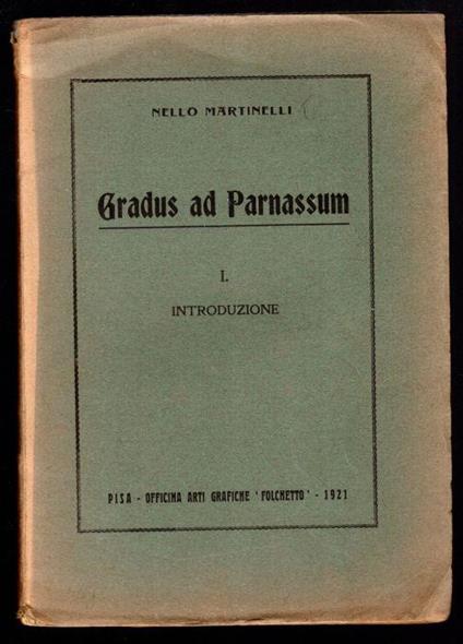 Gradus ad Parnassum I. Introduzione - Nello Martinelli - copertina