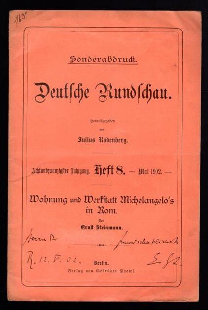 Mohnung und Merkflatt Michelangelo's in Rom - Ernst Steinmann - copertina