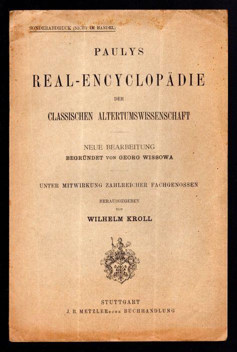 Real-Enciclopadie der Classischen altertumswissenschaft - Wilhelm Kroll - copertina
