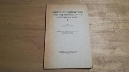 Aristotlès protrepticus and the sources of its reconstruction I di: W. Gerson Rabinowitz - copertina