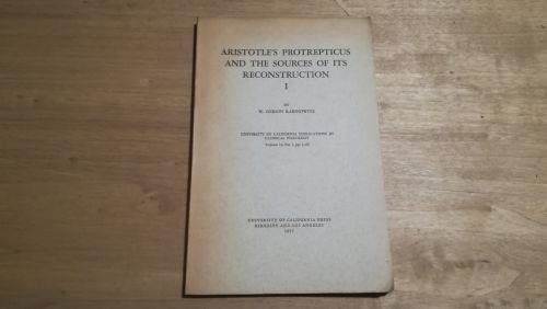 Aristotlès protrepticus and the sources of its reconstruction I di: W. Gerson Rabinowitz - copertina