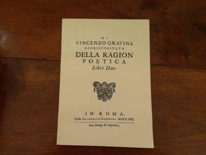 Della ragion poetica. Libri due - copertina