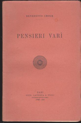 Pensieri vari - Benedetto Croce - copertina