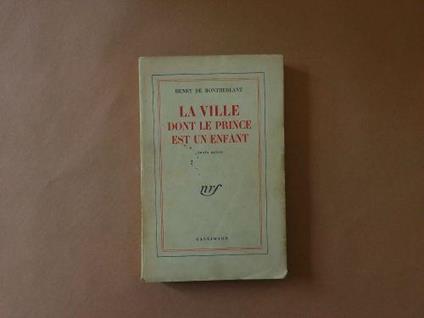 La ville dont le prince est un enfant - Henry de Montherlant - copertina