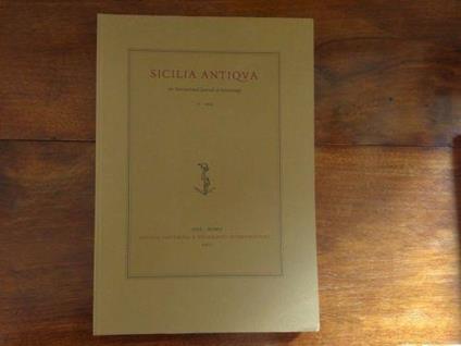 Sicilia Antiqua. An international journal of archeology. II - copertina