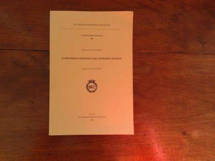 Il fenomeno coloniale dall'antichità a oggi. Giornate dell'antichità - copertina