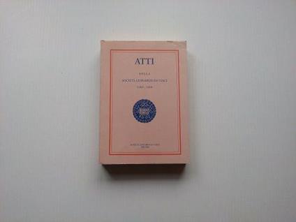 Atti della Società Leonardo da Vinci - copertina