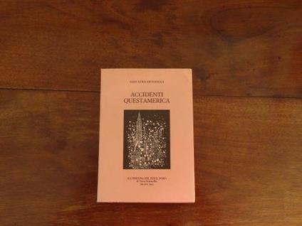 Accidenti Questamerica - Con lettera autografa e dedica a Giovanni Pugliese Carratelli alla prima pagina - Gian Luigi Giovanola - copertina