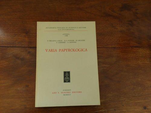Varia Papyrologica - copertina