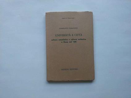 Università e città - Gianfranco Fioravanti - copertina