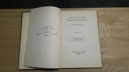 A hittite glossary - copertina