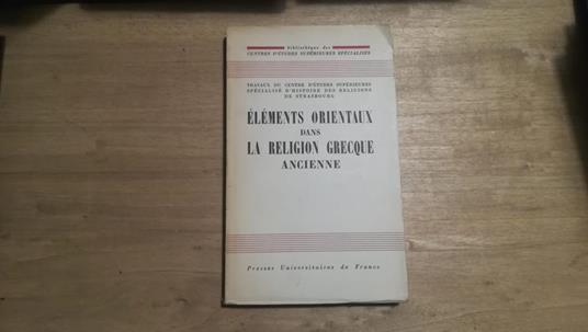 Éléments orientaux dans la religion grecque ancienne - copertina