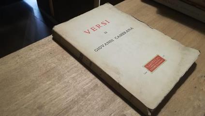Versi di Giovanni Camerana - copertina