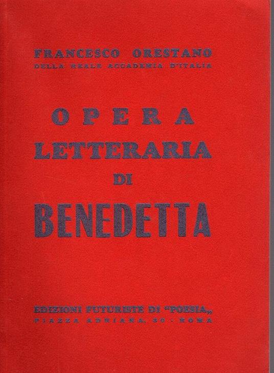 Opera letteraria di Benedetta - Francesco Orestano - copertina