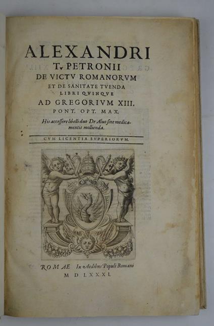 De victu romanorum et de sanitate tuenda libri quinque… - copertina