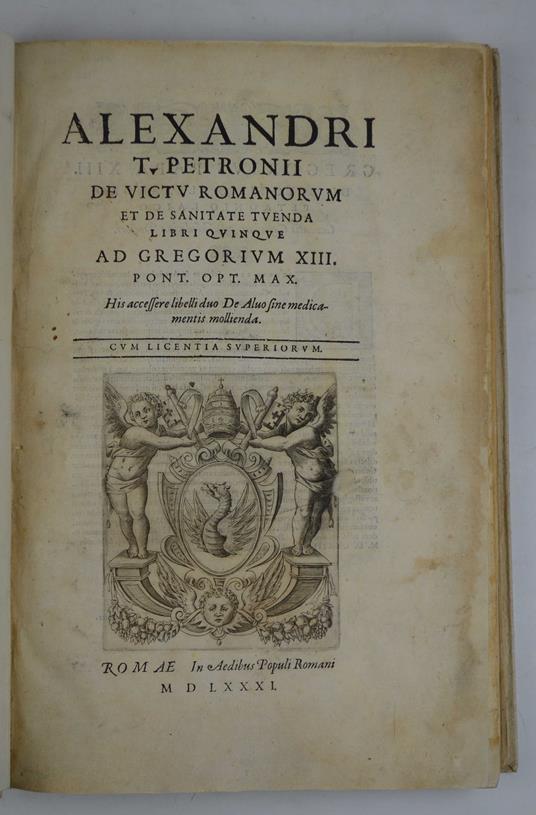 De victu romanorum et de sanitate tuenda libri quinque… - copertina