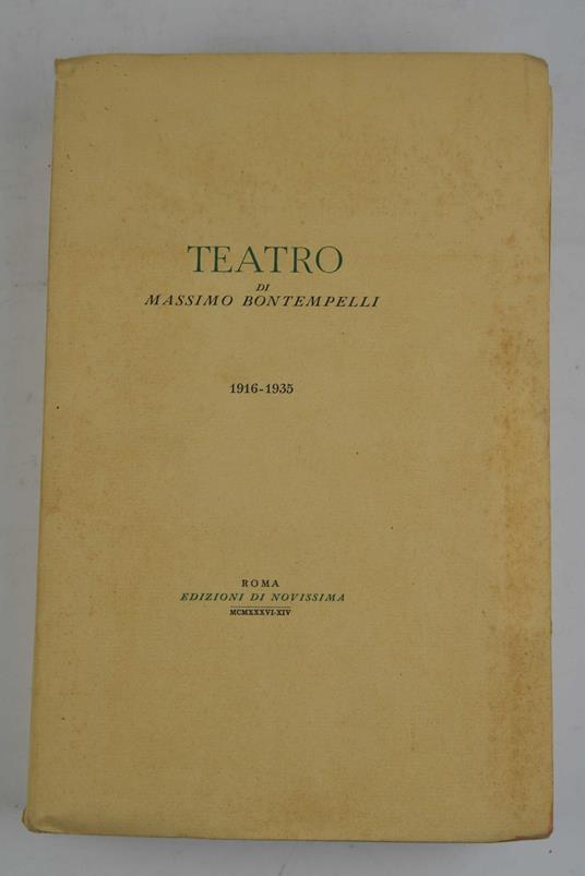 Teatro… 1916-1935 - Massimo Bontempelli - copertina