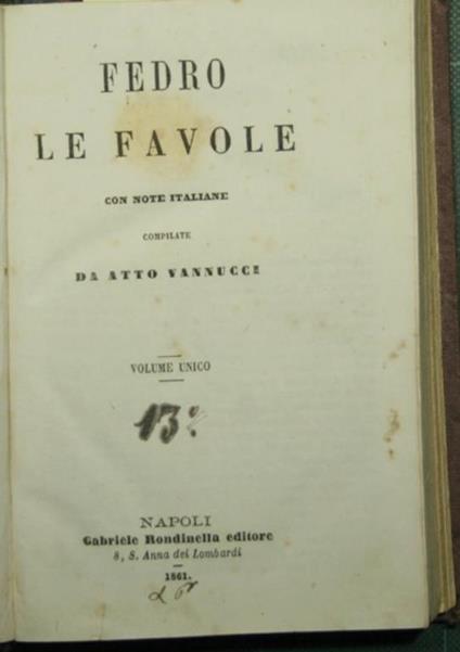 Le favole Le vite degli eccellenti capitani - copertina