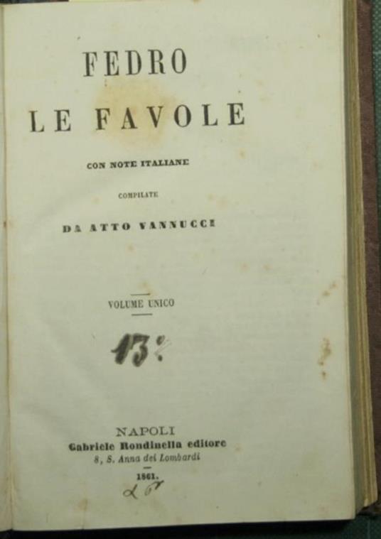 Le favole Le vite degli eccellenti capitani - copertina